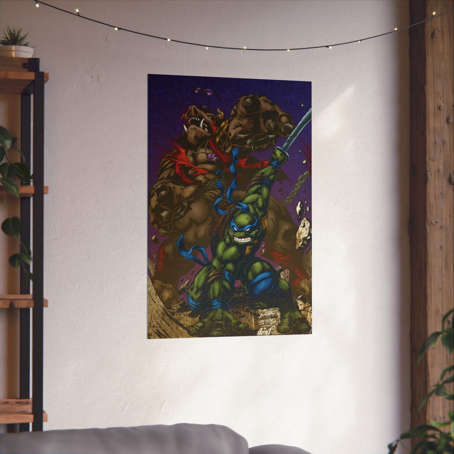 Teenage Mutant Ninja Turtles - Leonardo vs Bebop - Poster