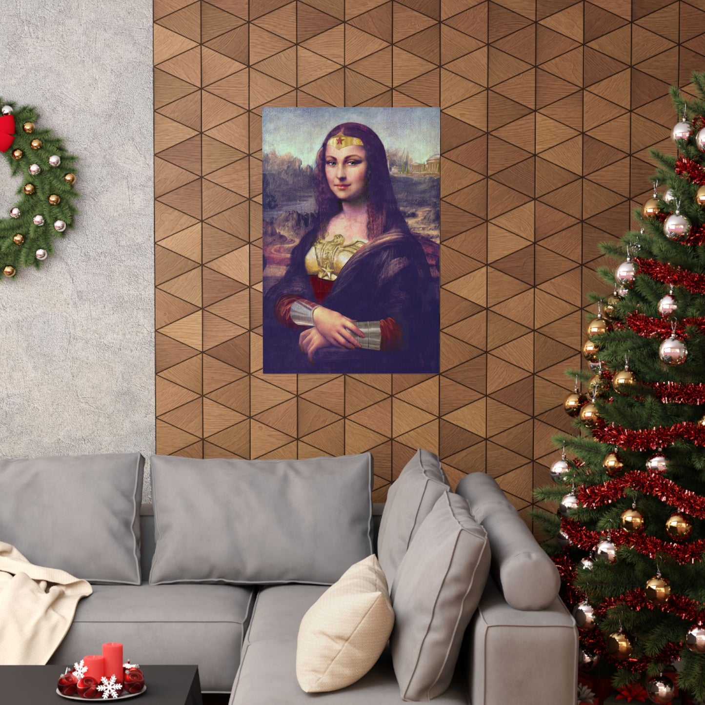Crossover - Mona Lisa dressed as Wonder Woman - Poster