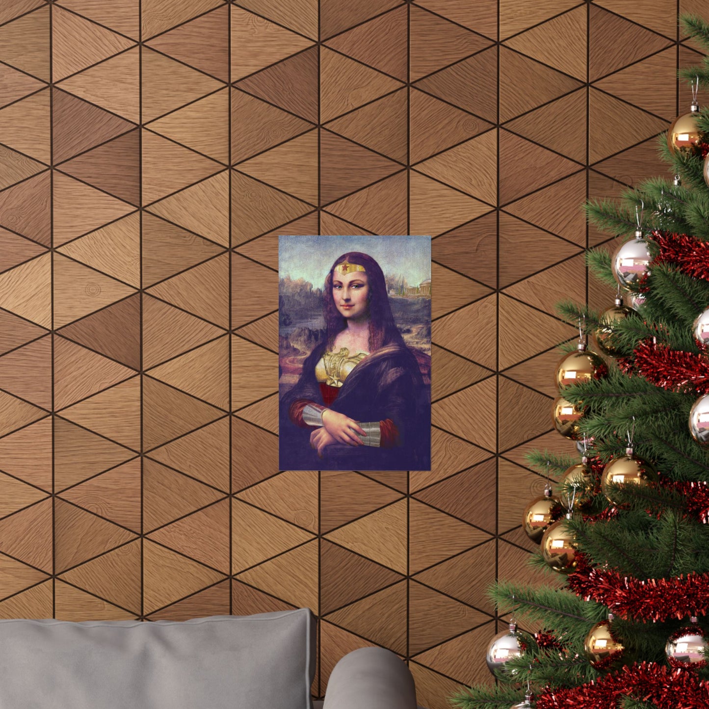 Crossover - Mona Lisa dressed as Wonder Woman - Poster