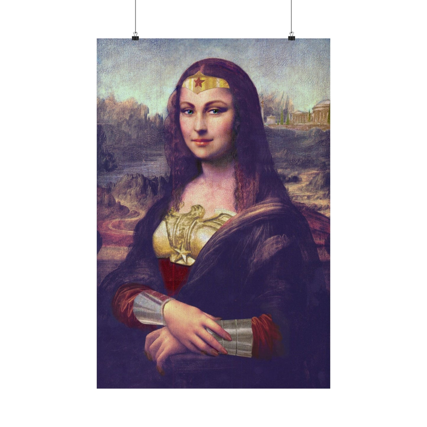 Crossover - Mona Lisa dressed as Wonder Woman - Poster