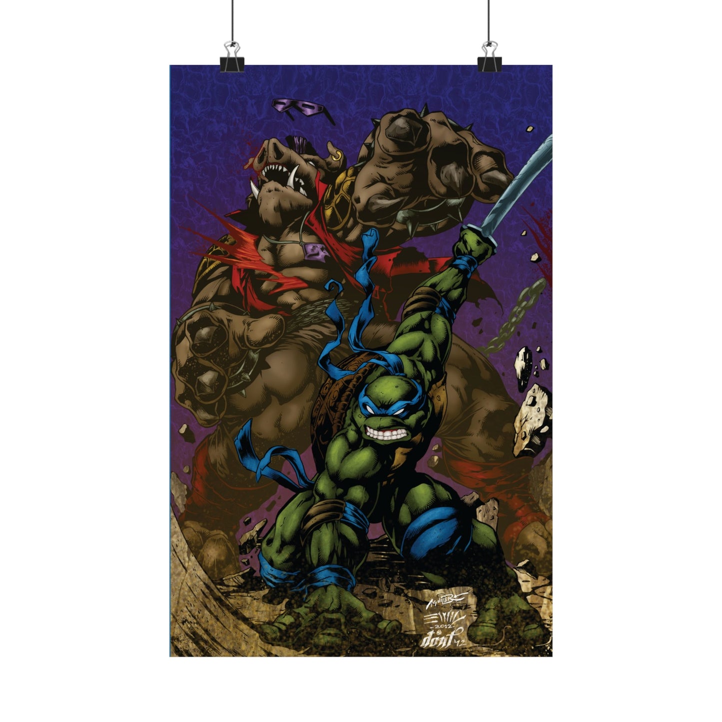 Teenage Mutant Ninja Turtles - Leonardo vs Bebop - Poster
