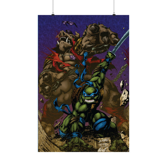Teenage Mutant Ninja Turtles - Leonardo vs Bebop - Poster