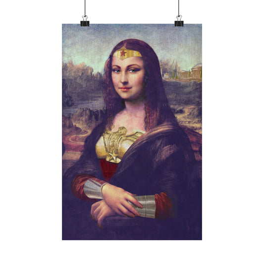 Crossover - Mona Lisa dressed as Wonder Woman - Poster
